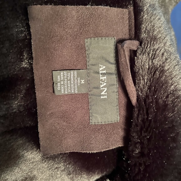 Faux Fur Lined Black Suede Coat - Picture 5 of 5